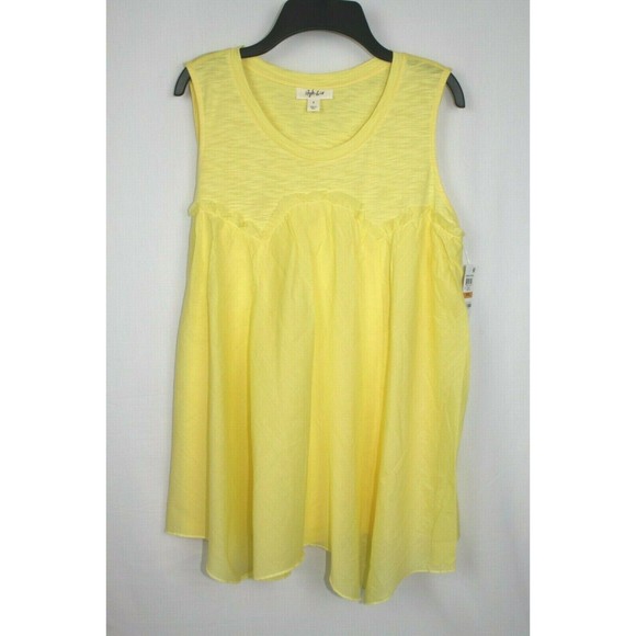 Style&co Women's Sleeveless Tunic Blouse Shirt Top Size Small Color Yellow - Picture 1 of 3